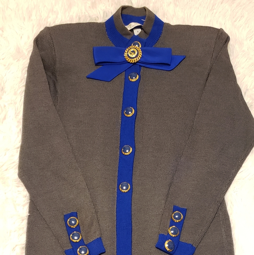 COPY - St.John By Marie Gray Knit Sweater Dress